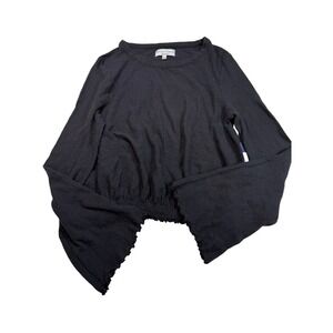 Texture & Thread Madewell Top Small Black Bell Sleeve Blouse‎ Cotton